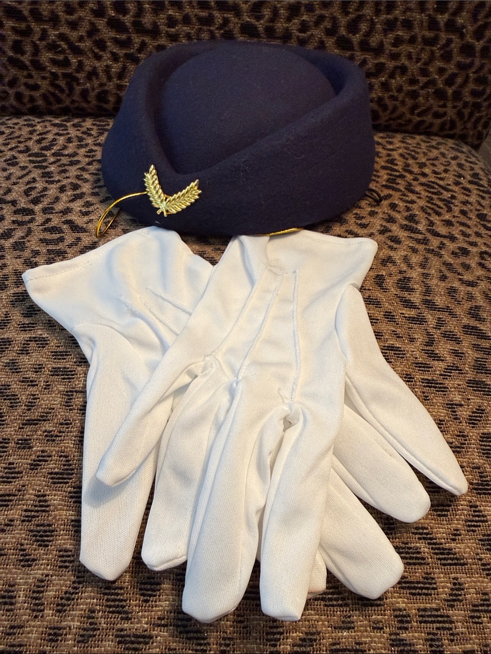 Flight Attendant Hat and Gloves